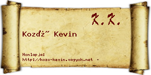 Kozó Kevin névjegykártya