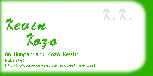 kevin kozo business card